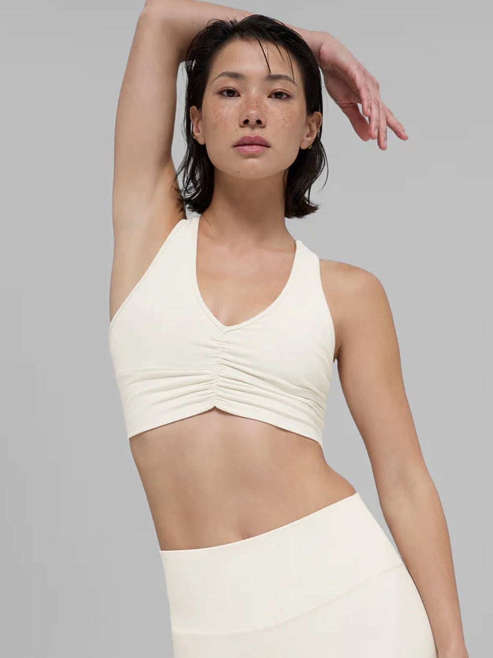 All ivory boot cut legging with matching bra